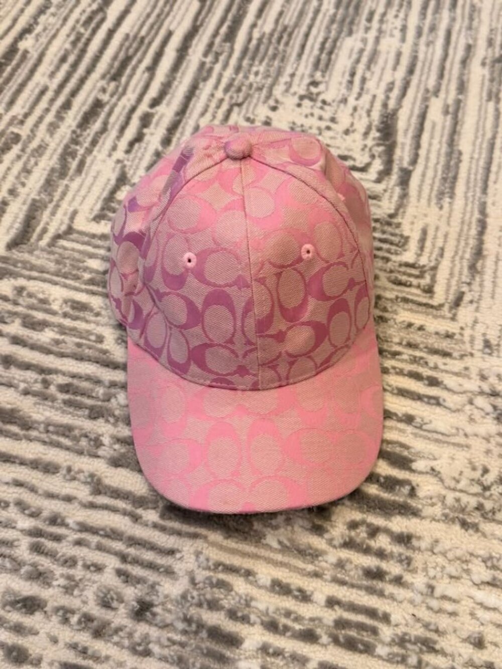 Coach women's pink signature C's jacquard adjustable cap